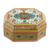 Papier mache decorative box, 'Srinagar Garden' - Handcrafted Geometric Papier Mache Decorative Box from India