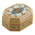 Papier mache decorative box, 'Srinagar Garden' - Handcrafted Geometric Papier Mache Decorative Box from India