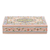 Papier mache decorative box, 'Splendid Blue' - Hand-Painted Floral and Leafy Papier Mache Decorative Box