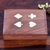 Wood deck box, 'Challenging Fortune' - Handcrafted Brown Acacia Wood Deck Box with Playing Cards (image 2) thumbail