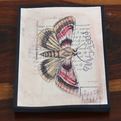 Handmade paper greeting cards, 'Fluttering Bliss' (set of 5) - Butterfly-Themed Handmade Paper Greeting Cards (Set of 5)