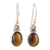 Tiger's eye dangle earrings, 'Luminous Courage' - Sterling Silver Dangle Earrings with Tiger's Eye Cabochons