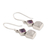 Rainbow moonstone and amethyst dangle earrings, 'Misty Harmony' - Silver Dangle Earrings with Rainbow Moonstones and Amethysts