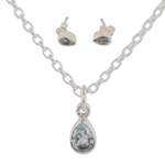 Blue topaz jewelry set, 'Always Shine' - Necklace and Earring 925 Silver Jewelry Set with Blue Topaz