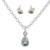 Conjunto de joyas con topacio azul - Juego de Collar y Aretes de Plata 925 con Topacio Azul