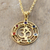 Gold-plated multi-gemstone pendant necklace, 'Om Divinity' - 22k Gold-Plated Om Pendant Necklace with Multiple Gemstones (image 2) thumbail