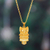 Gold-plated pendant necklace, 'Owl Soul' - 22k Gold-Plated Sterling Silver Owl Pendant Necklace (image 2) thumbail