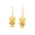 Gold-plated dangle earrings, 'Sage Vision' - Polished 22k Gold-Plated Sterling Silver Owl Dangle Earrings thumbail