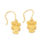 Gold-plated dangle earrings, 'Sage Vision' - Polished 22k Gold-Plated Sterling Silver Owl Dangle Earrings (image 2b) thumbail