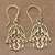 Gold-plated filigree dangle earrings, 'Celestial Hamsa' - Hamsa-Themed 22k Gold-Plated Sterling Silver Dangle Earrings