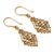 Gold-plated filigree dangle earrings, 'Noida Paradise' - Traditional 22k Gold-Plated Filigree Dangle Earrings (image 2b) thumbail