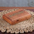 Wood domino set, 'Master Match' - Handcrafted Brown Acacia Wood Domino Set with Brass Accents (image 2b) thumbail