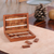 Wood domino set, 'Master Match' - Handcrafted Brown Acacia Wood Domino Set with Brass Accents (image 2j) thumbail