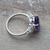 Amethyst solitaire ring, 'Pretty Purple' - Exquisite Sterling Silver Solitaire Ring with Amethyst Stone