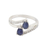 Sapphire and cubic zirconia cocktail ring, 'Wise Splendor' - Cubic Zirconia Cocktail Ring with Faceted Sapphire Jewels