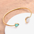 Gold-plated rainbow moonstone and chalcedony cuff bracelet, 'Gorgeous Allure' - Gold-Plated Rainbow Moonstone and Chalcedony Cuff Bracelet