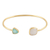 Gold-plated rainbow moonstone and chalcedony cuff bracelet, 'Gorgeous Allure' - Gold-Plated Rainbow Moonstone and Chalcedony Cuff Bracelet thumbail