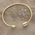 Gold-plated rainbow moonstone and chalcedony cuff bracelet, 'Gorgeous Allure' - Gold-Plated Rainbow Moonstone and Chalcedony Cuff Bracelet (image 2b) thumbail