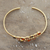 Gold-plated multi-gemstone cuff bracelet, 'Glorious Glam' - Gold-Plated Cuff Bracelet with Smoky Quartz Rose Quartz Onyx
