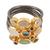 Gold-accented multi-gemstone cocktail ring, 'Multicolored Fusion' - Modern Gold-Accented Multi-Gemstone Cocktail Ring from India thumbail