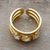 Gold-plated rainbow moonstone wrap ring, 'Misty Magic' - 18k Gold-Plated One-Carat Rainbow Moonstone Wrap Ring
