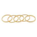 Gold-plated stacking band rings, 'Glorious Five' (set of 5) - High-Polished 18k Gold-Plated Stacking Band Rings (Set of 5)