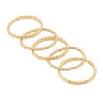 Gold-plated stacking band rings, 'Glorious Five' (set of 5) - High-Polished 18k Gold-Plated Stacking Band Rings (Set of 5)