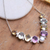 Multi-gemstone pendant necklace, 'Fusion of Gifts' - Polished Sterling Silver Pendant Necklace with 48-Carat Gems