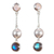 Multi-gemstone dangle earrings, 'Charismatic Splendor' - Sterling Silver Multi-Gemstone Dangle Earrings from India (image 2e) thumbail