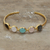 Gold-plated multi-gemstone cuff bracelet, 'Colorful Glam' - 18k Gold-Plated Multi-Gemstone Cuff Bracelet Made in India (image 2) thumbail