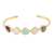 Gold-plated multi-gemstone cuff bracelet, 'Colorful Glam' - 18k Gold-Plated Multi-Gemstone Cuff Bracelet Made in India