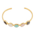 Gold-plated multi-gemstone cuff bracelet, 'Colorful Glam' - 18k Gold-Plated Multi-Gemstone Cuff Bracelet Made in India
