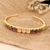 Gold-plated multi-gemstone cuff bracelet, 'Awe Inspiring' - Colorful Gold-Plated Multi-Gemstone Cuff Bracelet from India (image 2) thumbail