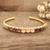 Gold-plated multi-gemstone cuff bracelet, 'Awe Inspiring' - Colorful Gold-Plated Multi-Gemstone Cuff Bracelet from India (image 2c) thumbail