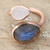 Gold-plated labradorite and rainbow moonstone wrap ring, 'Sparkling Two' - Gold-Plated Wrap Ring with Labradorite & Rainbow Moonstone (image 2) thumbail