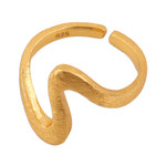 Gold-plated wrap ring, 'Splendid Curve' - 18k Gold-Plated Wrap Ring with Contemporary Curved Design