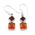Carnelian and garnet dangle earrings, 'Flaming Harmony' - Sterling Silver Dangle Earrings with Carnelian and Garnet