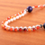 Lange Perlenkette mit mehreren Edelsteinen - Lange Halskette mit mehreren Edelsteinen und Silberperlen, hergestellt in Indien