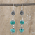 Malachite dangle earrings, 'Soothing Countess' - Sterling Silver Dangle Earrings with Natural Malachite Gems