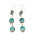 Malachite dangle earrings, 'Soothing Countess' - Sterling Silver Dangle Earrings with Natural Malachite Gems