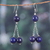 Pendientes colgantes de lapislázuli - Pendientes colgantes de plata de ley con cuentas de lapislázuli