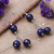 Pendientes colgantes de lapislázuli - Pendientes colgantes de plata de ley con cuentas de lapislázuli