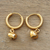 Gold-plated hoop earrings, 'Triumph of Love' - Romantic Heart-Themed 14k Gold-Plated Hoop Earrings (image 2) thumbail
