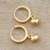 Gold-plated hoop earrings, 'Triumph of Love' - Romantic Heart-Themed 14k Gold-Plated Hoop Earrings (image 2b) thumbail