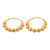 Gold-plated hoop earrings, 'Glory Beads' - Modern Polished 14k Gold-Plated Hoop Earrings from India thumbail
