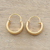 Gold-plated hoop earrings, 'Luxurious Sensations' - 14k Gold-Plated Sterling Silver Hoop Earrings from India (image 2) thumbail
