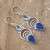 Chalcedony and blue topaz dangle earrings, 'Rich Splendor' - Chalcedony Blue Topaz and Sterling Silver Dangle Earrings