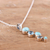 Halskette mit Larimar- und Blautopas-Anhänger - Halskette mit Anhänger aus zweikarätigem Larimar und facettiertem Blautopas