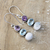 Multi-gemstone dangle earrings, 'Terrific Trio' - Multi-Gemstone and Sterling Silver Dangle Earrings