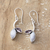 Rainbow moonstone and amethyst dangle earrings, 'Chic Leaf' - Rainbow Moonstone Amethyst and Silver Leaf Dangle Earrings